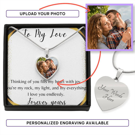 To My Love Custom Photo Pendant Necklace, anniversary gift, birthday gift, Christmas gift, girlfriend, wife, husband