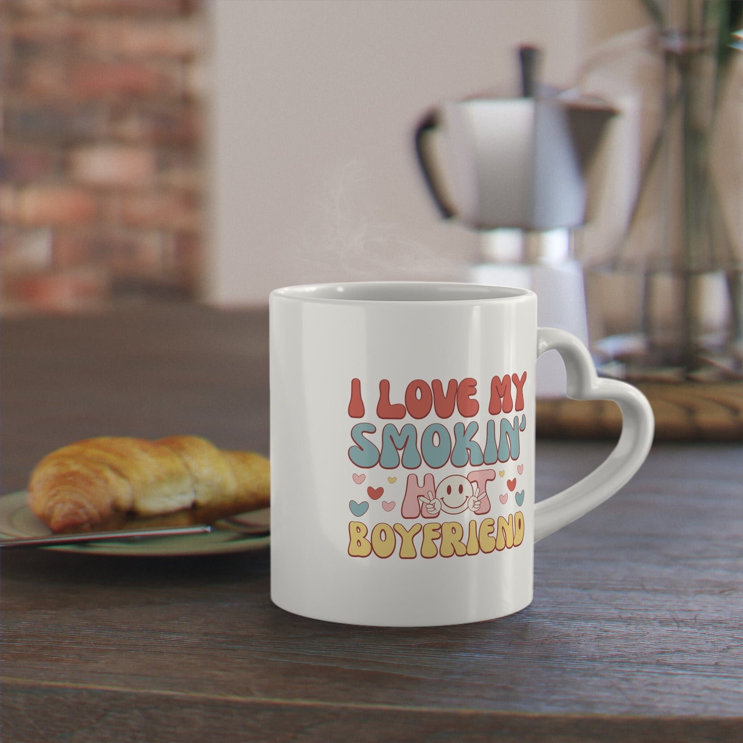 Valentine's Heart-Shaped Mug, Valentine's Day Gift, Gift For Boyfriend, VDay Gift, Gift For My Love, Valentine's Mug Gift, Romantic Gift