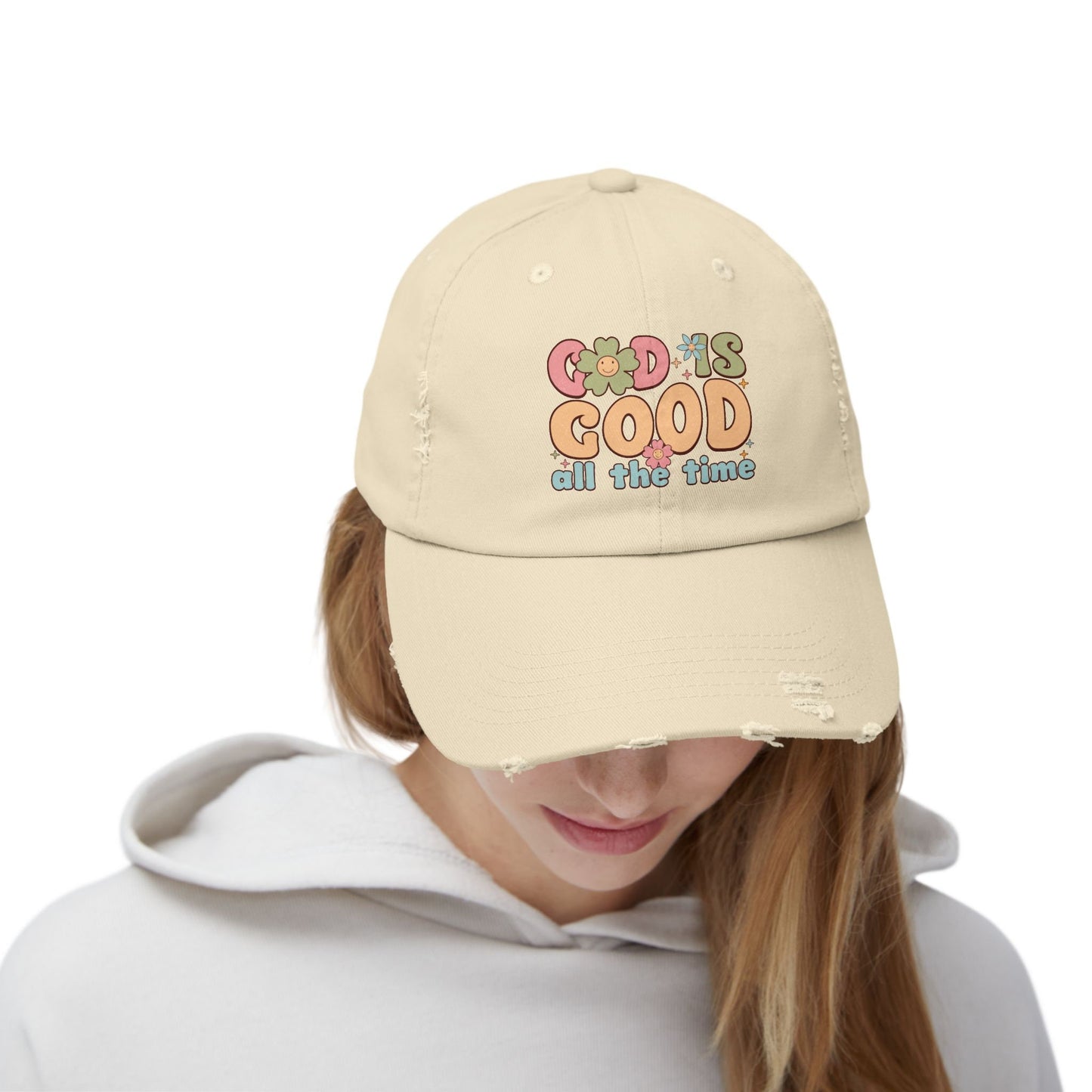 God is Good Unisex Distressed Cap | Christian Cap | God Faith Cap | Religious Gift | Christian Cap | Faith Based Cap | Inspirational Hat