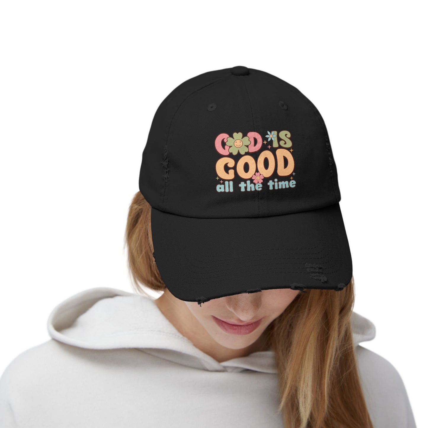 God is Good Unisex Distressed Cap | Christian Cap | God Faith Cap | Religious Gift | Christian Cap | Faith Based Cap | Inspirational Hat