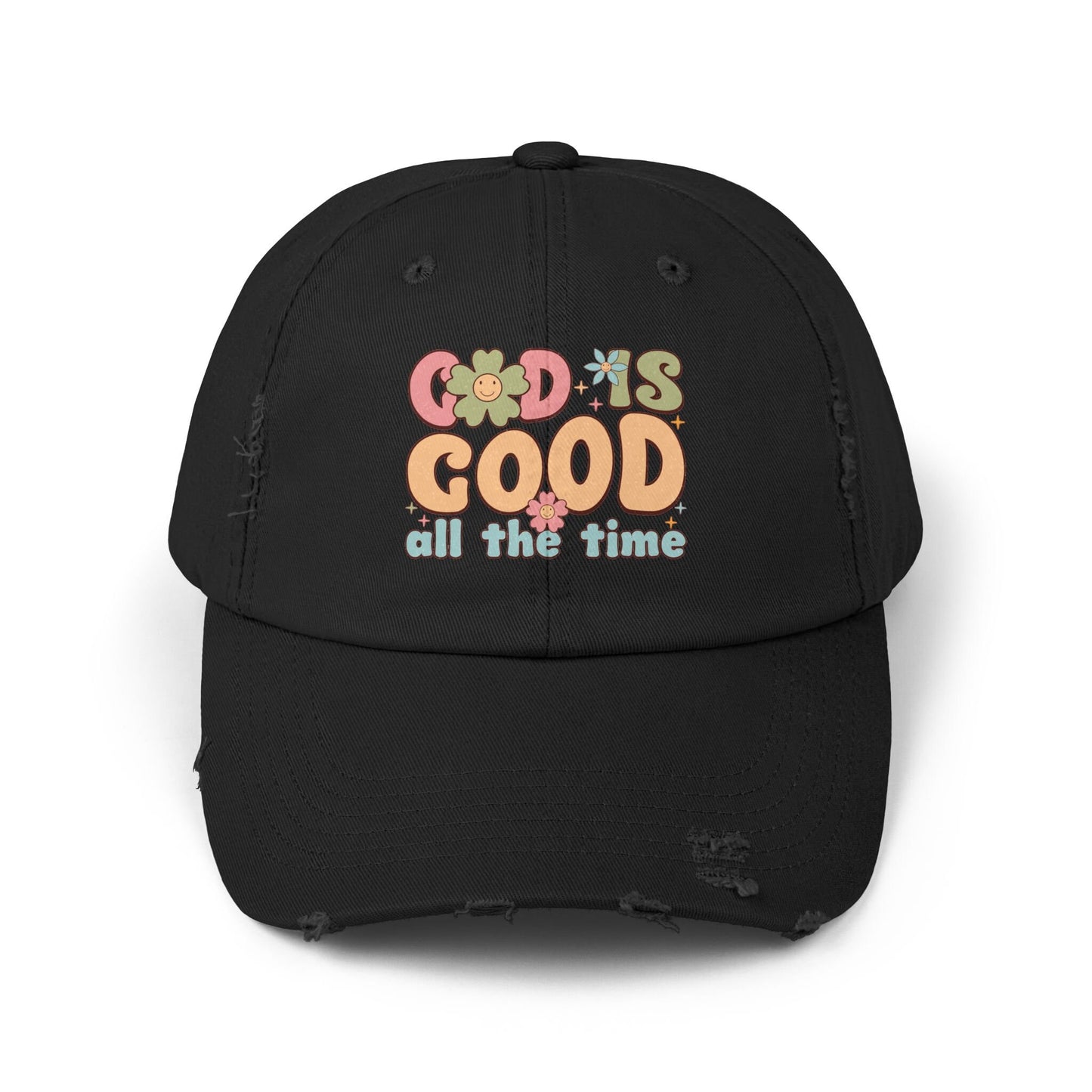 God is Good Unisex Distressed Cap | Christian Cap | God Faith Cap | Religious Gift | Christian Cap | Faith Based Cap | Inspirational Hat