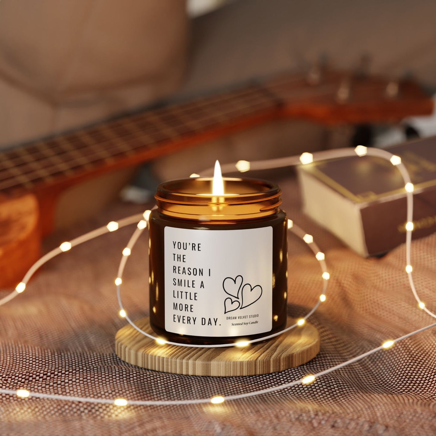 You're The Reason I Smile A Little More Every Day Scented Soy Candle | Birthday Gift | Love Candle | Best Friend Gift | Romantic Candle