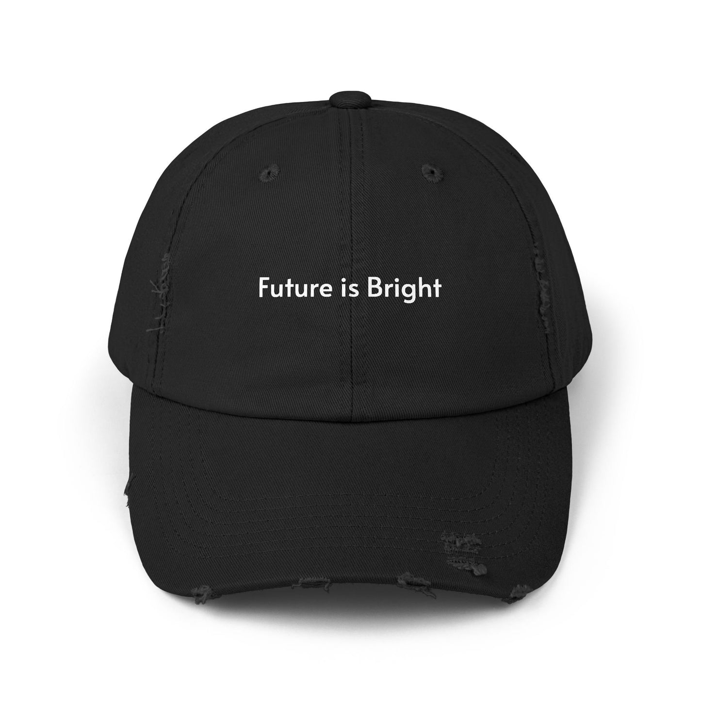 Future is Bright Unisex Distressed Cap | Trendy Adult Hat | Cool Positive Message Cap in Multiple Colors | Stylish Adjustable Hat