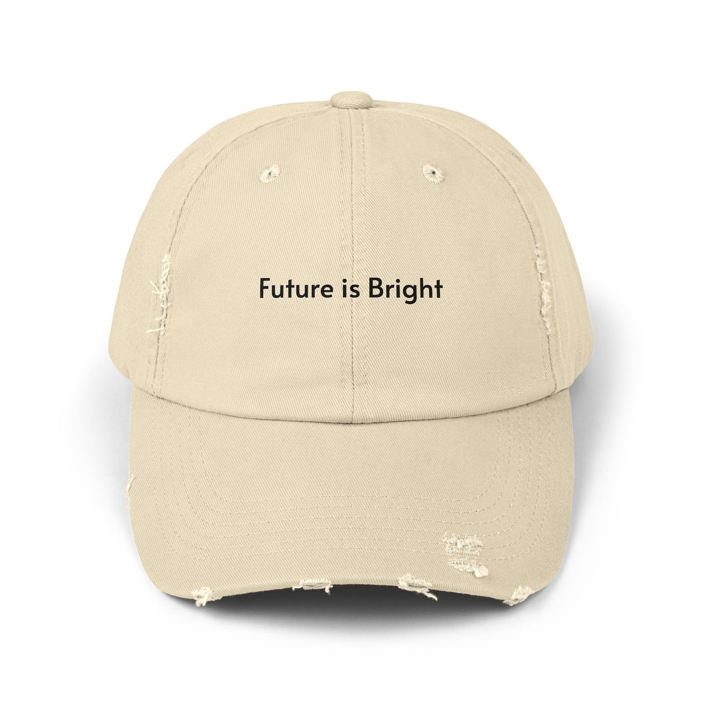 Future is Bright Unisex Distressed Cap | Trendy Adult Hat | Cool Positive Message Cap in Multiple Colors | Stylish Adjustable Hat