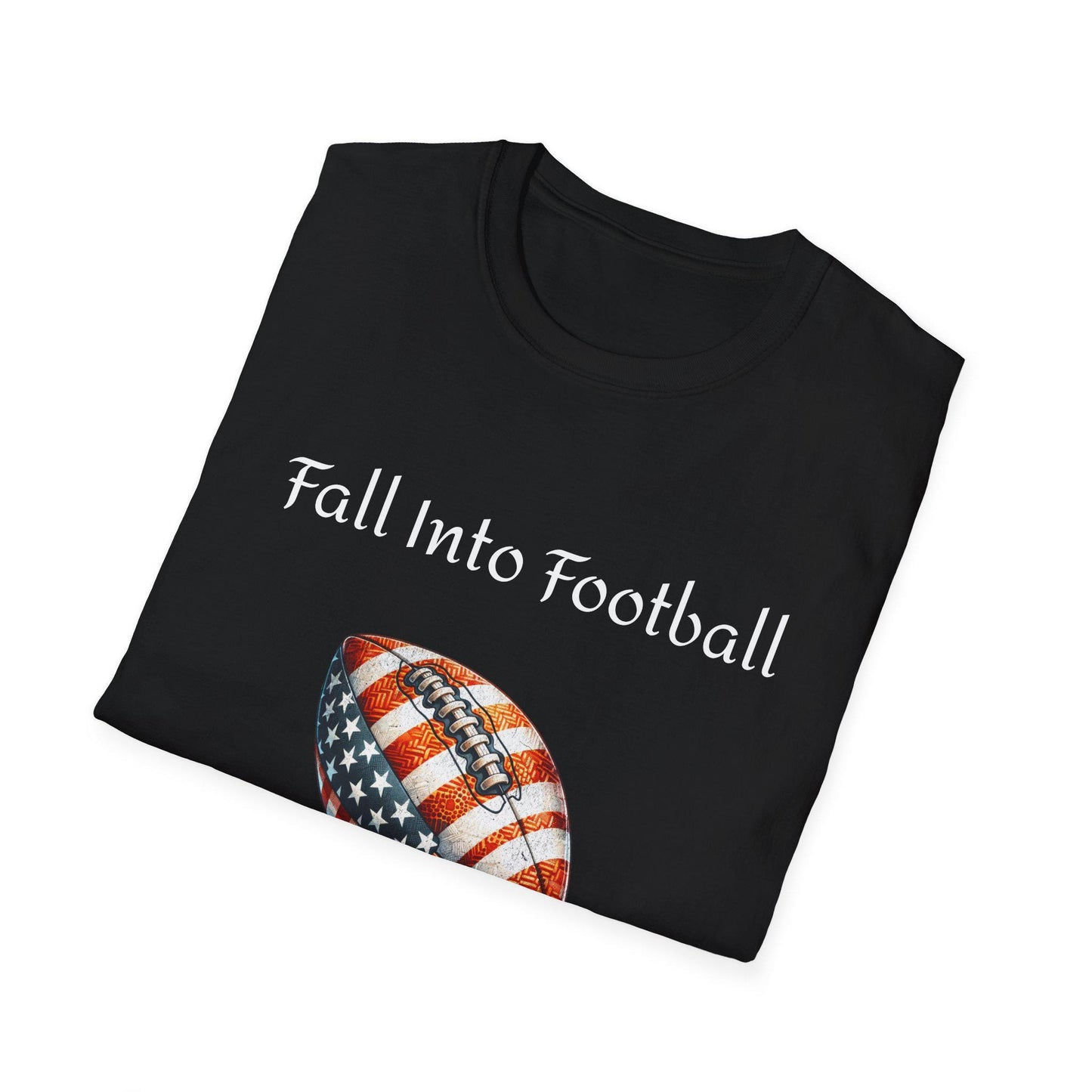 Fall Into Football Fever Unisex Softstyle T-Shirt - Perfect Game Day Tee for Football Fans | Football Season Shirt | 3 Different Colors