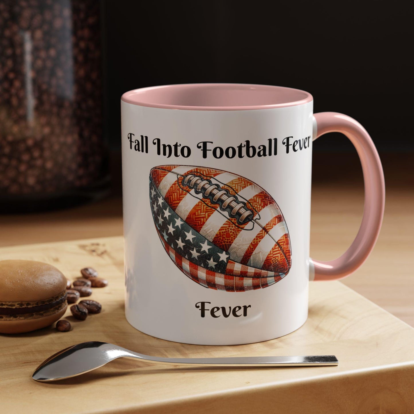 Fall Into Football Fever Ceramic Coffee Mug - Available in Multiple Colors (11oz, 15oz) | Football Mug | Sports Fan Mug | Game Day Mug