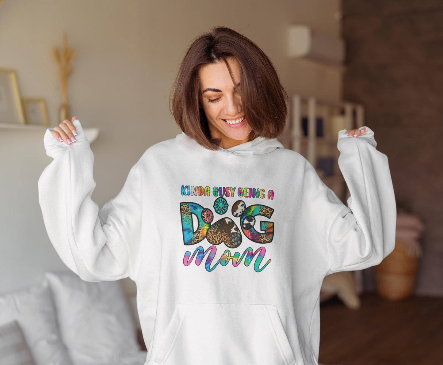 Dog Mom Premium Unisex Pullover Hoodie With Multiple Color Options and Sizes | Gift For Dog Lovers | Dog Mom Gift | Pet Lover Apparel