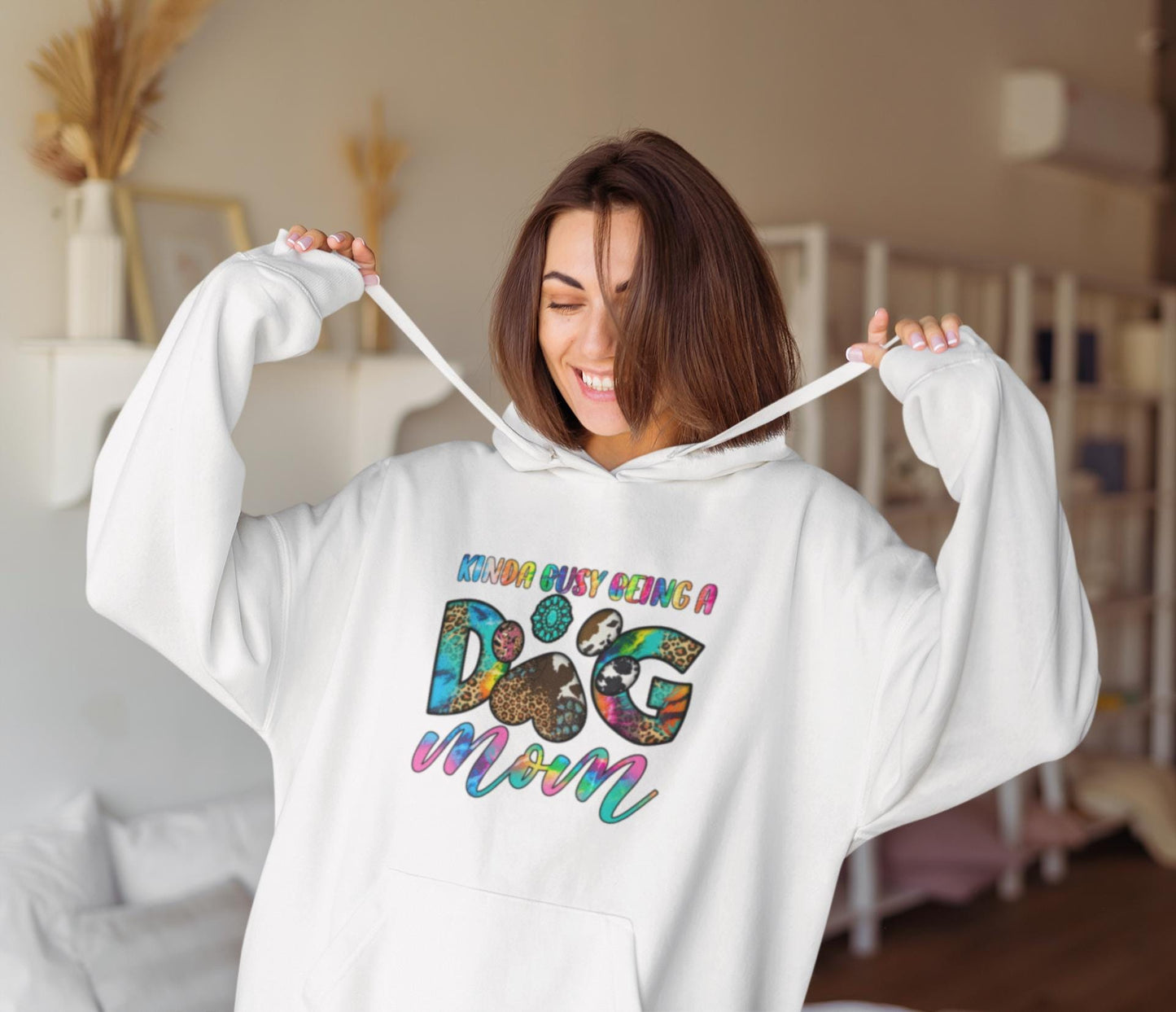 Dog Mom Premium Unisex Pullover Hoodie With Multiple Color Options and Sizes | Gift For Dog Lovers | Dog Mom Gift | Pet Lover Apparel