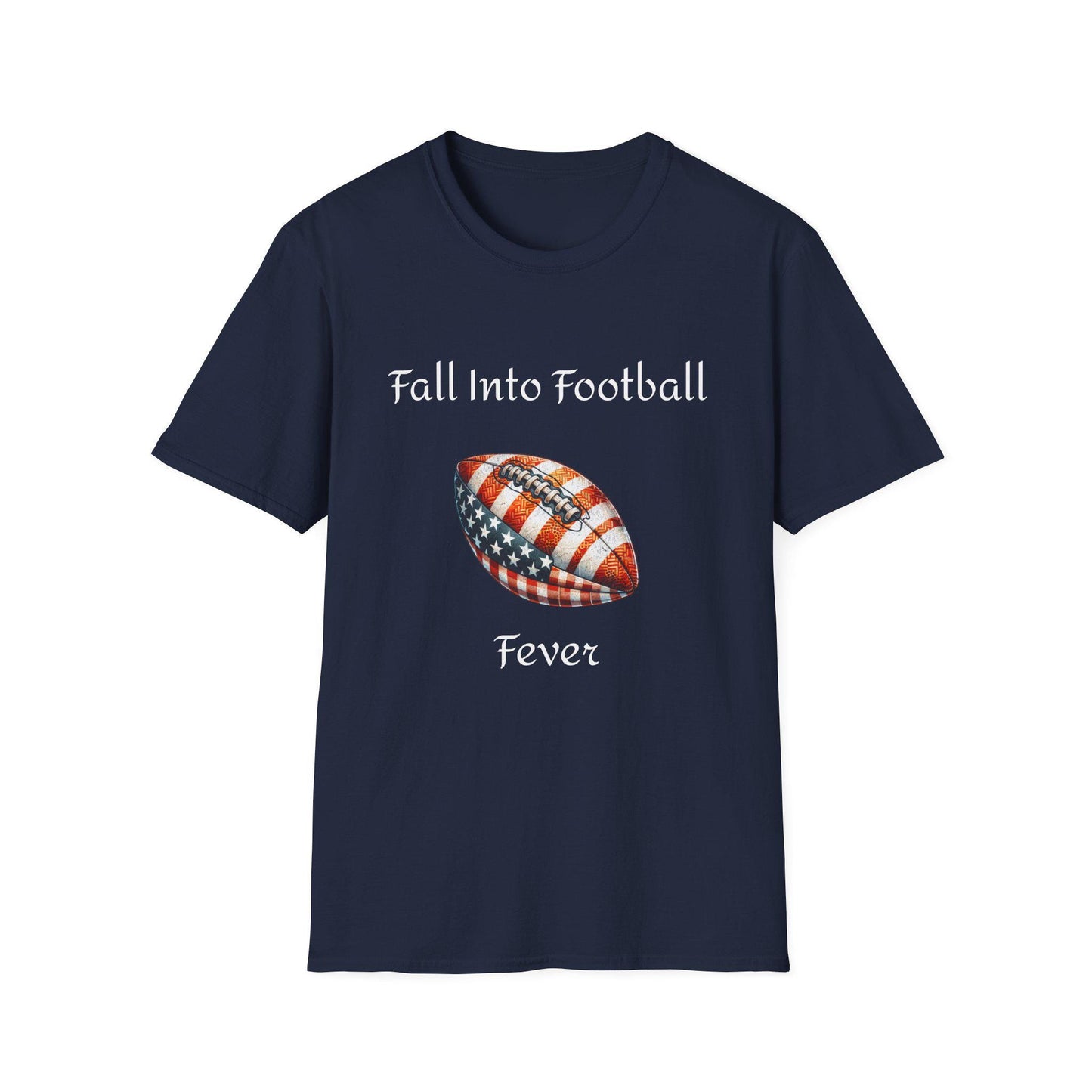 Fall Into Football Fever Unisex Softstyle T-Shirt - Perfect Game Day Tee for Football Fans | Football Season Shirt | 3 Different Colors